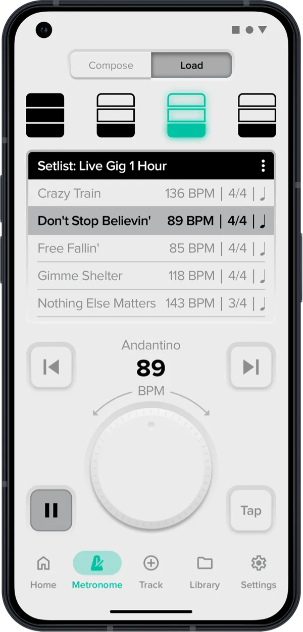 Upgrade your rhythm. <span class="tBlue">Play with rock-solid timing.</span>