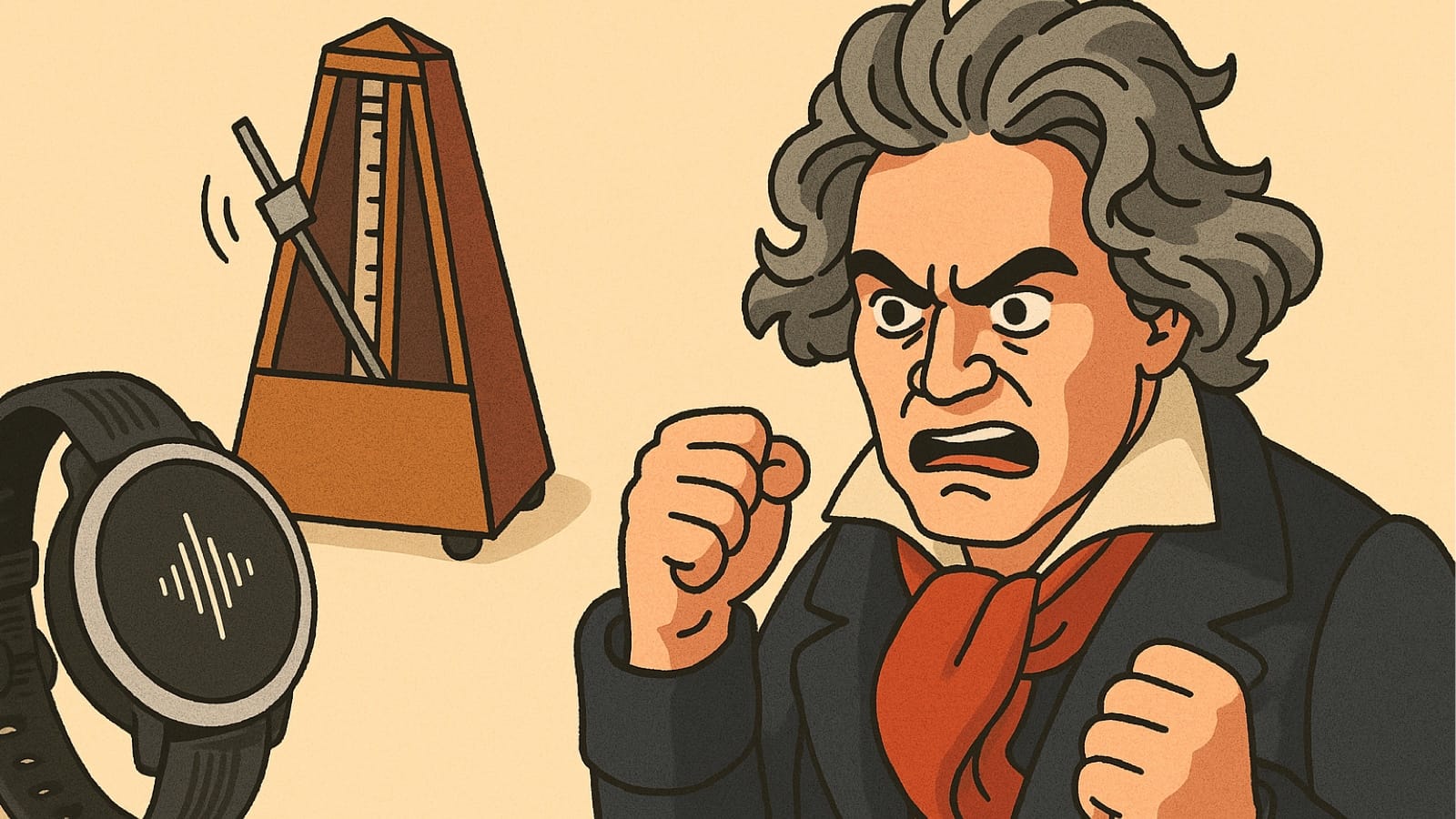 Angry Beethoven, a metronome, and Soundbrenner Pulse