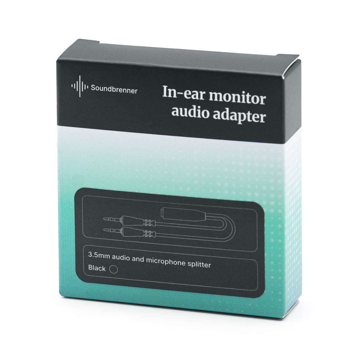Soundbrenner 3.5mm ऑडियो और माइक्रोफ़ोन स्प्लिटर बॉक्स की पैकेजिंग