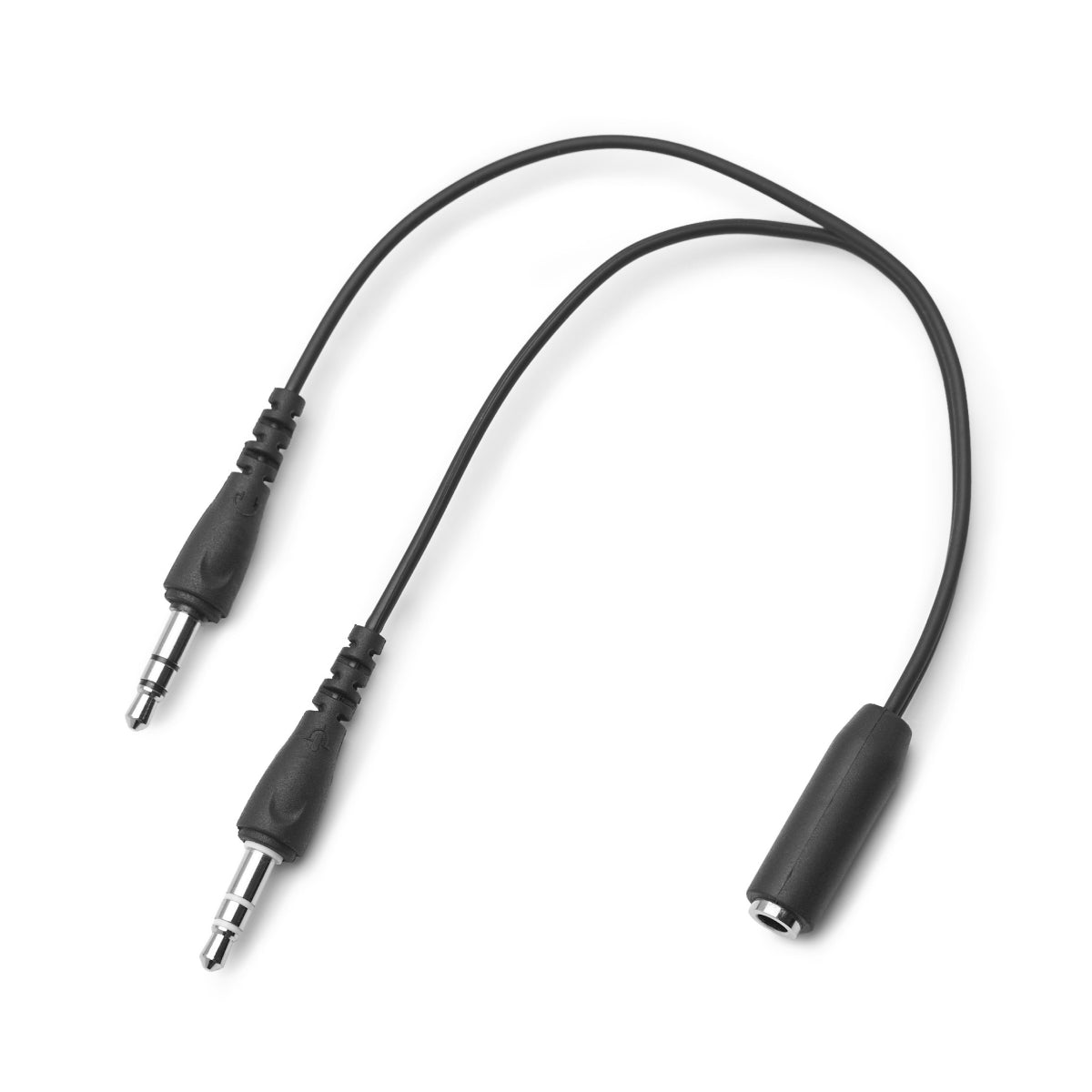 काली 3.5mm ऑडियो और माइक्रोफ़ोन स्प्लिटर केबल