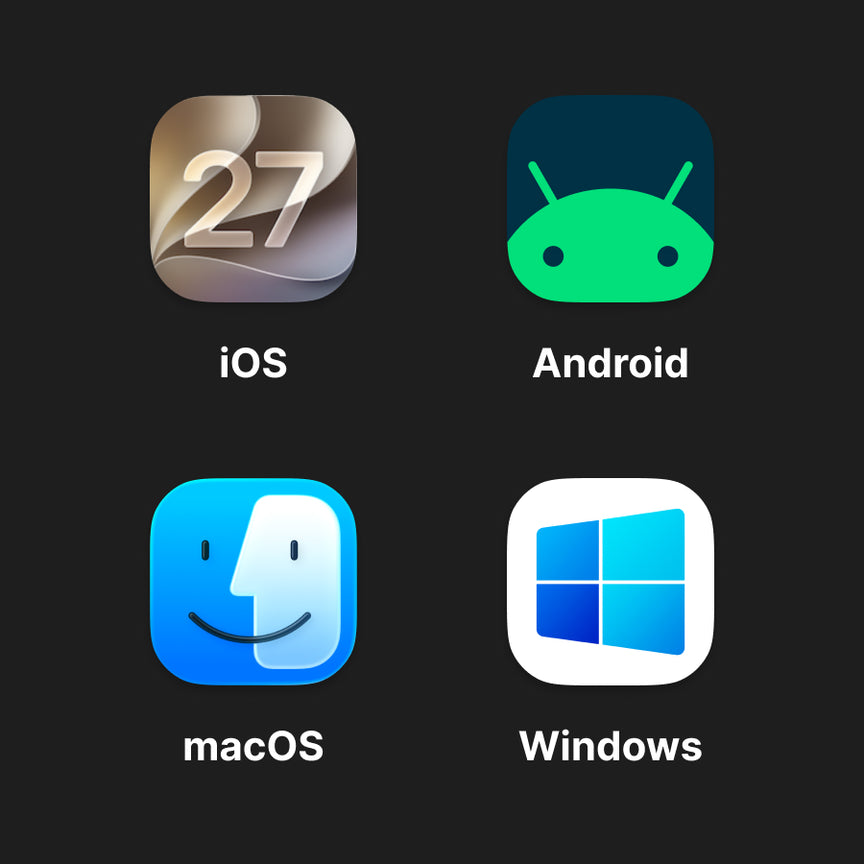 Compatible with all your devices. Works with iOS &amp; Android phones and tablets. Also works with Windows &amp; Mac computers.