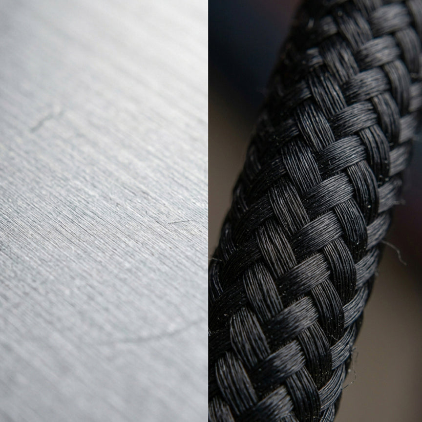 Built to last. Premium aluminum connectors and a braided nylon cable with reinforced strain relief are engineered for daily use - tested to withstand 20,000+ bends.