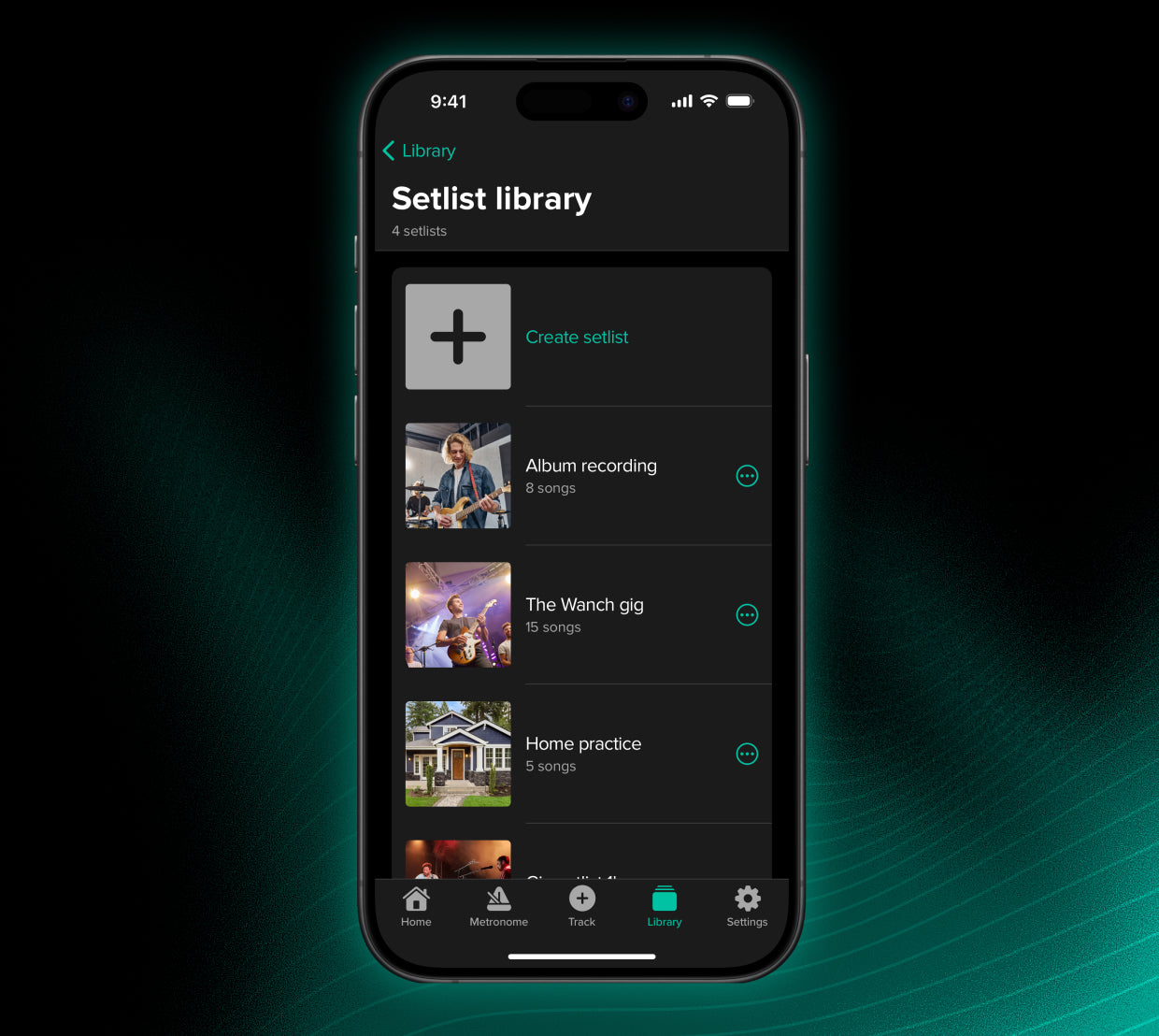 曲やセットリストを保存しよう。