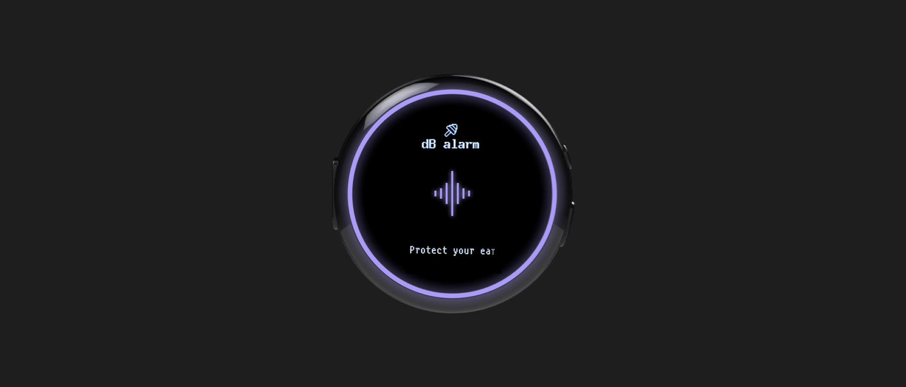 Wearable display showing an ear protection alert