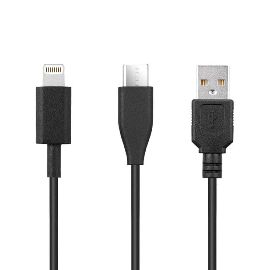 Incluye todos los cables que necesitas. Todos tus dispositivos funcionan desde el primer momento con los cables incluidos: Lightning, USB-C y USB-A.