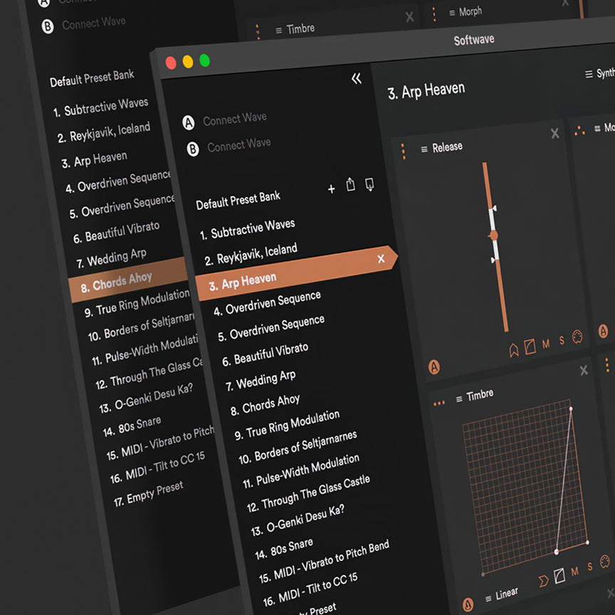 包含软件伴侣。释放你的Wave潜能。 Softwave释放Genki Wave的全部潜力，让你可以控制、定制和创作，将你的Genki Wave变成音乐表达的强大工具。