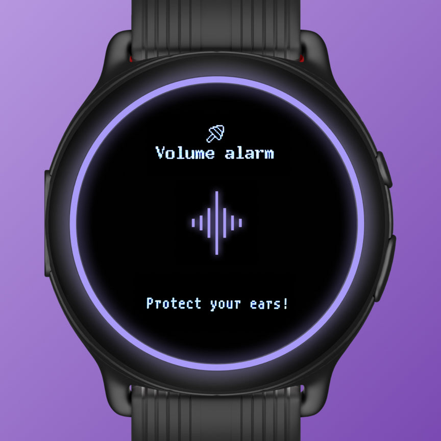 Decibel meter. Know whats safe. Protect their ears. Spark monitors volume levels in real time and warns when it’s too loud - so you can protect your child’s hearing from the start.