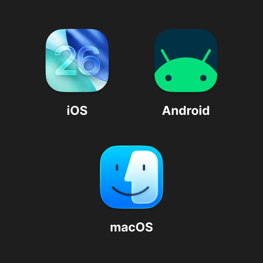 iOS, Android, and macOS app icons