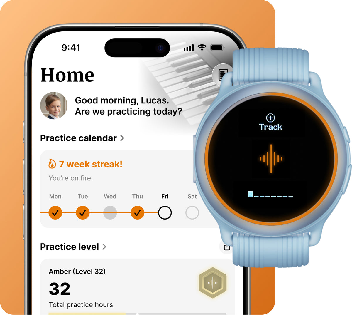 Track their progress.<br>
<span class="tOrange">Spark their motivation.</span>