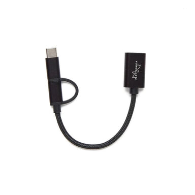 Black braided USB-C adapter cable with Playtronica branding