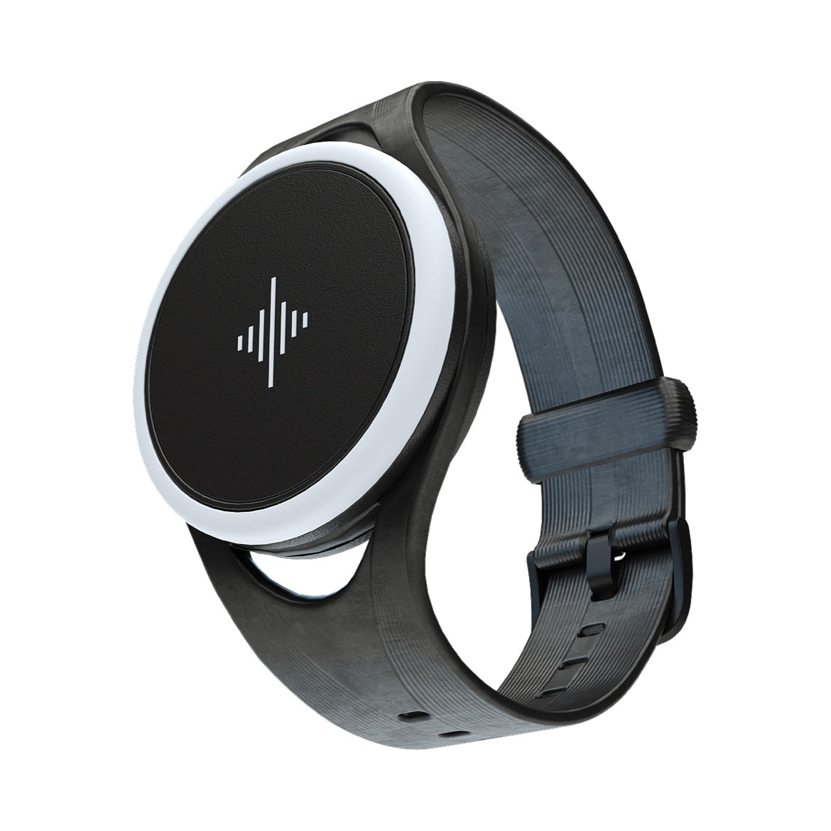 Metrónomo vibratorio Pulse negro con esfera redonda y correa de muñeca ajustable