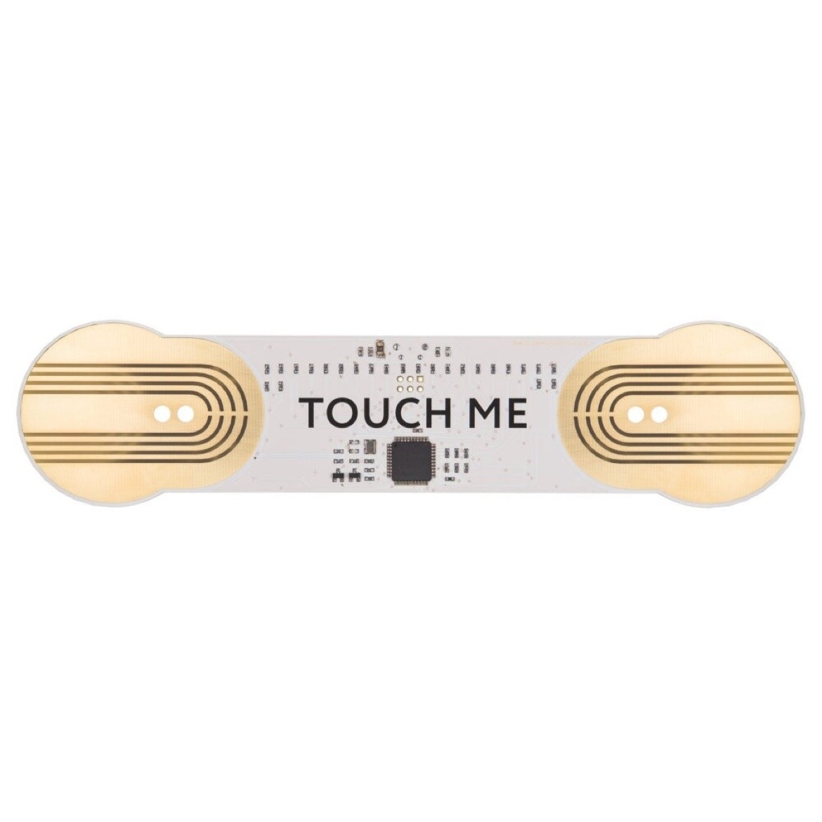 Front of the TouchMe MIDI instrument with two touch pads
