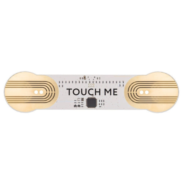 Front of the TouchMe MIDI instrument with two touch pads
