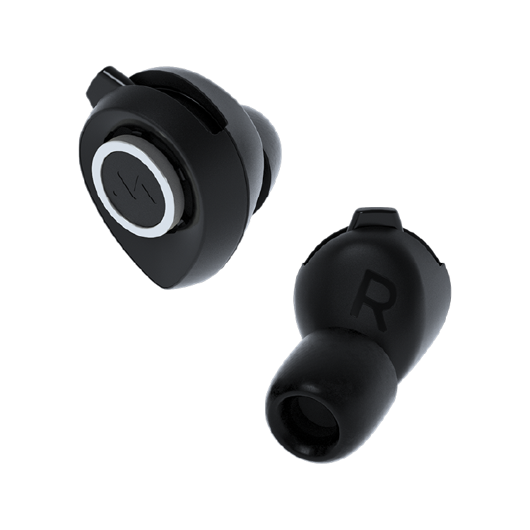 Minuendo lossless earplugs. Stepless adjustment (7-25dB). World's first adjustable earplugs with Hi-Fi filters.