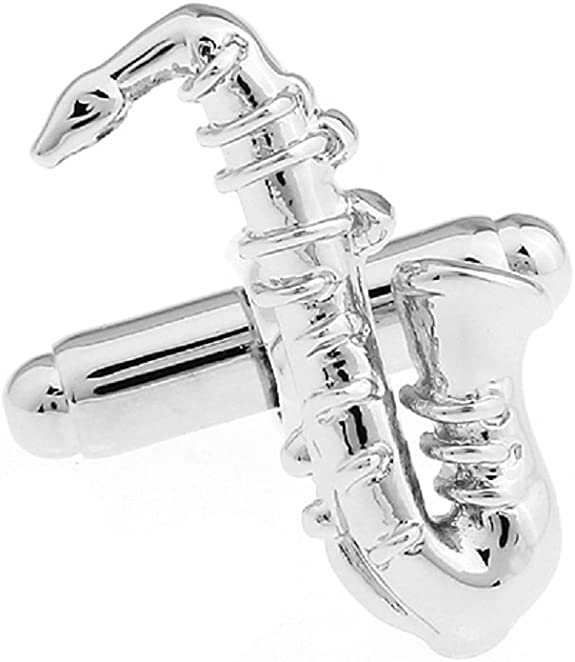Cufflings that look like saxophones